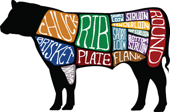Beef Cuts Sections Diagram